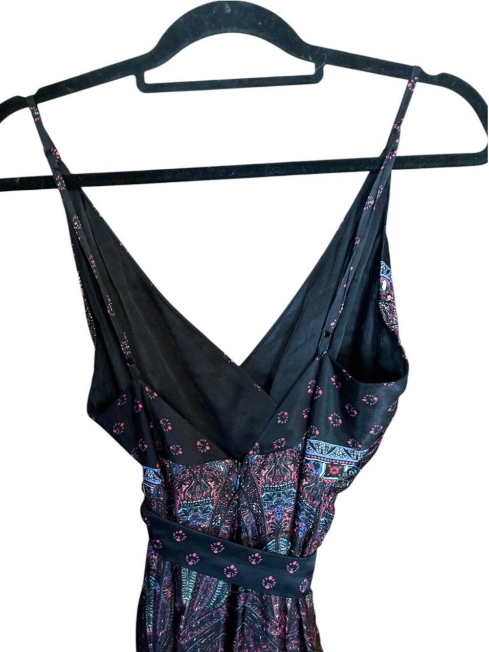 Free People Cabbage Rose Jumpsuit Black Tapestry Print Boho Western SZ 4 - Picture 5 of 10